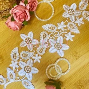 0038 APLIQUE BRANCO 30X8CM - 01 PAR