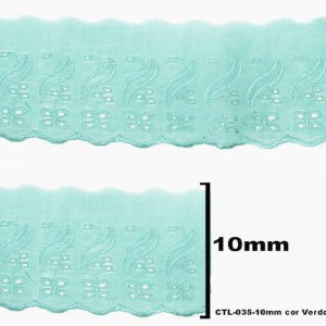 BORDADO CTL035 193 VERDE AGUA 10CM 13,7M