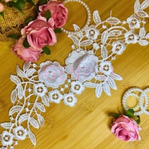 0465 APLIQUE 3D BRANCO 30X8CM 01 PAR