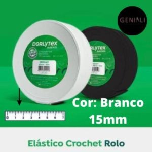 ELASTICO DORLYTEX BRANCO 15MM 25METROS