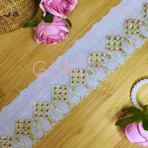 BORDADO LUREX OURO/BRANCO 5,0CM