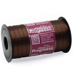 FITA DE CETIM N1 340 MARROM CAF 7MM 100M