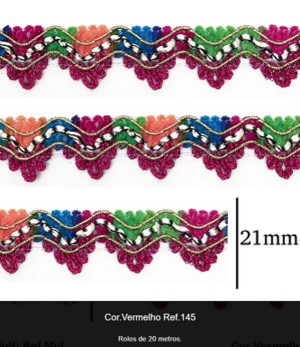 GALAO 56 VERMELHO/MULTICOLOR LARG:2,1CM