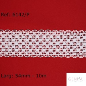 6142 RENDA DE ALGODAO BRANCO 54MM 10M