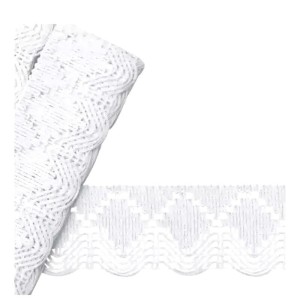 6176 RENDA DE ALGODAO BRANCO 45MM 10M