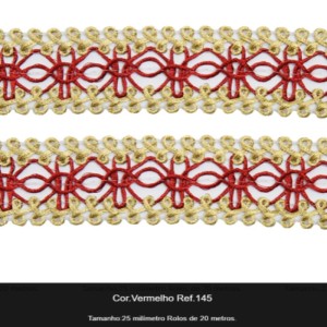 GALAO 84 145 VERMELHO PRATA LARG:2,5DCM