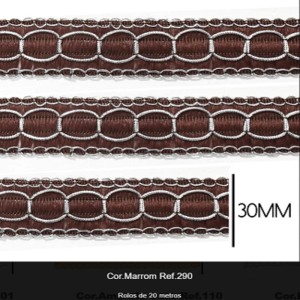 GALAO 85 290 MARROM/PRATA LARG:3,0CM 20M
