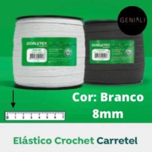 ELASTICO DORLYTEX BRANCO 8MM 100METROS
