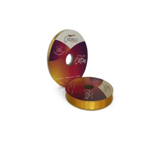 FITA DE CETIM N3 5 AMARELO OURO 15MM 50M