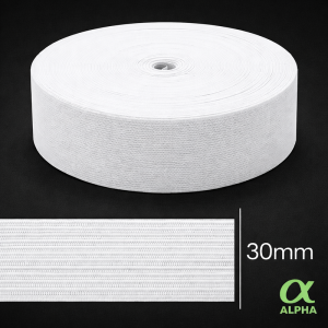 ELASTICO 30MM 25METROS BRANCO - ALPHA