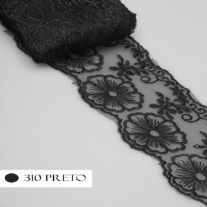 TULE CRL01 310 PRETO LARG:7,5CM