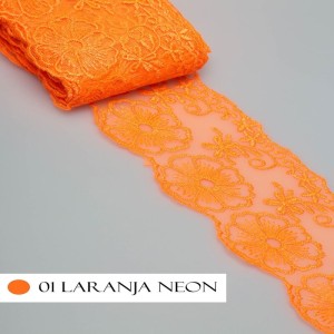 TULE CRL01 01 LARANJA NEON LARG:7,5CM