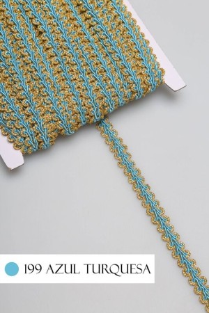 GALAO 91 OURO/199 TURQUESA 10MM 20METROS