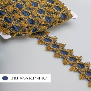 GALAO 86 318 MARINHO/OURO LARG:5,0CM 20M