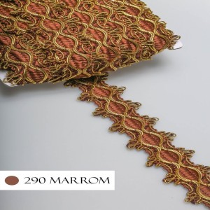 GALAO 86 290 MARROM/OURO LARG:5,0CM 20M