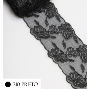 TULE CRL08 310 PRETO LARG:7,0CM 13,7M