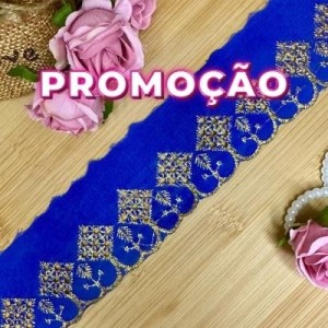 BORDADO LUREX 207/OURO AZUL ROYAL 5,0CM