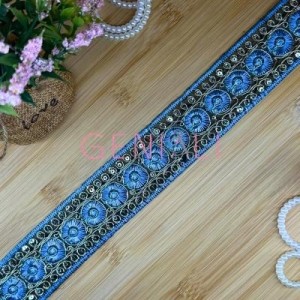 TULE SOUTACH TRKIM241298 199 TURQU 4,5CM