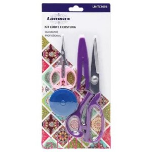 KIT CORTE E COSTURA 2 TESOURAS E FITA ME