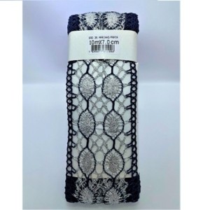 ORD35 ENTREMEIO PRETO.PRATA LARG:7CM