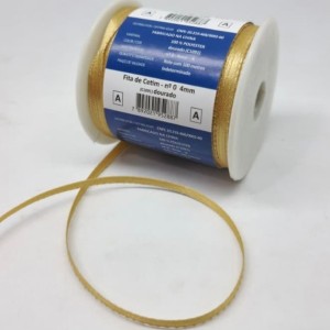 FITA DE CETIM MANTOVANI 4MM DOURADO