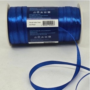 FITA DE CETIM MANTOVANI 7MM AZUL ROYAL