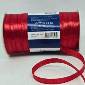 FITA DE CETIM MANTOVANI 7MM VERMELHO