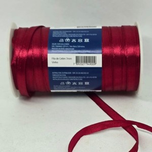 FITA DE CETIM MANTOVANI 7MM VINHO