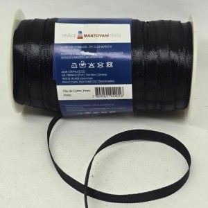 FITA DE CETIM MANTOVANI 7MM PRETO