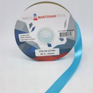 FITA CETIM N3 15MM 50M TURQUESA MANTOVAN