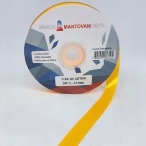 FITA CETIM N3 15MM 50M AMARELO OUR MANTO