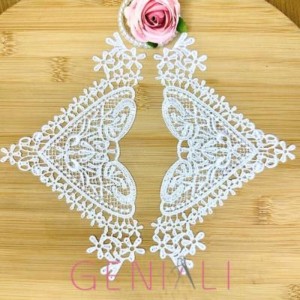 APLIQUE TR240606 BRANCO 18X9CM 3 PARES