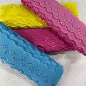 Bordado Inglês 5cm Liso Peça com 13,7 metros - Lese Bico Tira Bordada - Poliéster Algodão