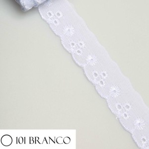 BORDADO 01 BRANCO 2,5CM CTL61 13,7M