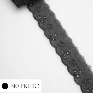BORDADO 2,5CM 310 PRETO CTL61 13,7M