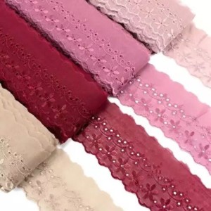 Bordado Inglês 7,5cm Peça com 13,7 metros - Lese Bico Tira Bordada - Poliéster Algodão